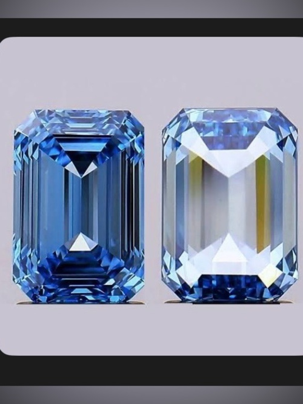 NEW 1.99 CT Fancy Intense Blue Emerald Cut Lab Diamond Ring 14K IGI SZ 6.75 💎 - Picture 2 of 6